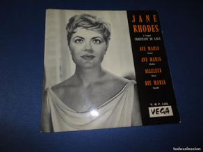Discos de vinil: Jane Rhodes ”Ave Maria” Single. Edición francesa